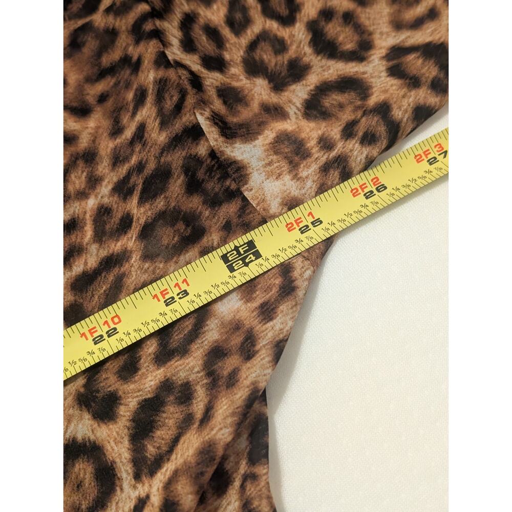 Jennifer Lopez Women’s XLSheer Leopard Animal Print Blouse - Picture 6 of 8